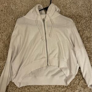 Hollister Cropped White Hoodie
